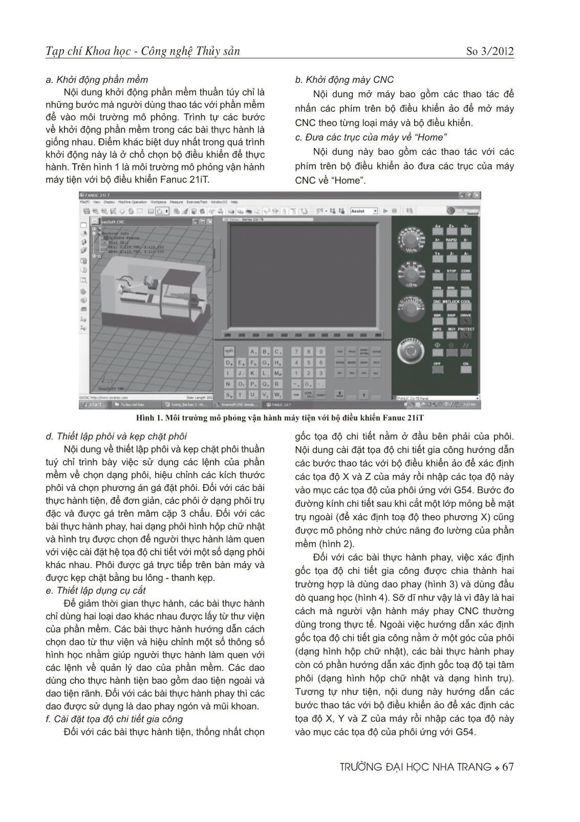 Xây dựng một số bài thực hành ảo về vận hành máy tiện và máy phay CNC trang 3