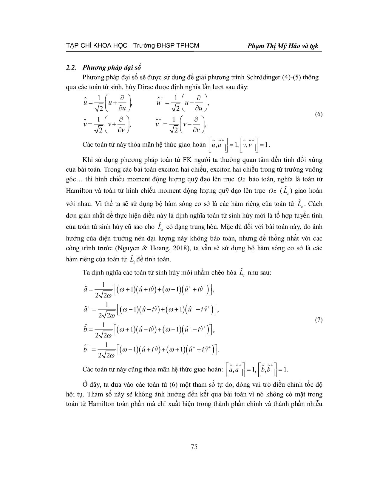 Yếu tố ma trận cho exciton hai chiều trong điện trường trang 4