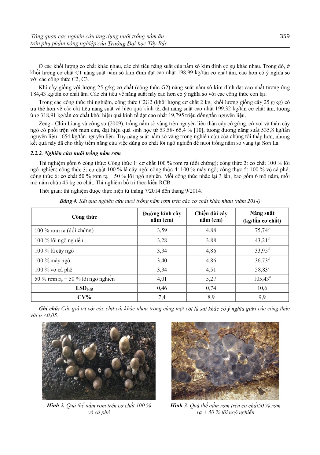 Tổng quan các nghiên cứu ứng dụng nuôi trồng nấm ăn trên phụ phẩm nông nghiệp của trường đại học Tây Bắc trang 5