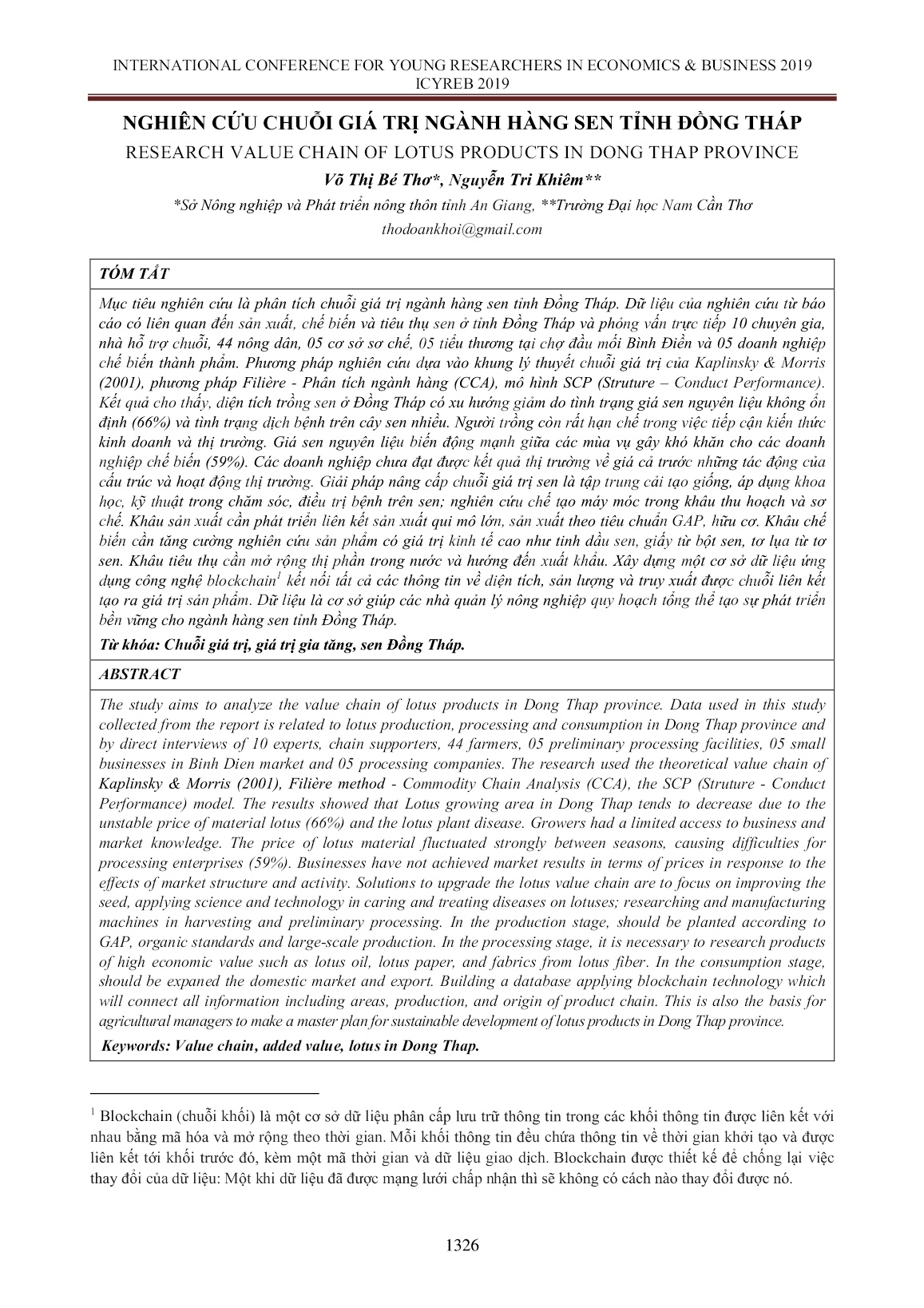 Nghiên cứu chuỗi giá trị ngành hàng sen tỉnh Đồng Tháp trang 1