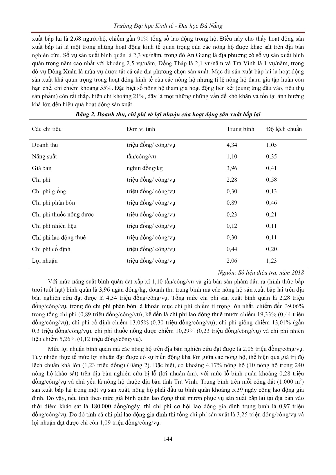 Hiệu quả sử dụng đầu vào trong sản xuất bắp lai ở đồng bằng sông Cửu Long: Ứng dụng phương pháp ước lượng một bước trang 6