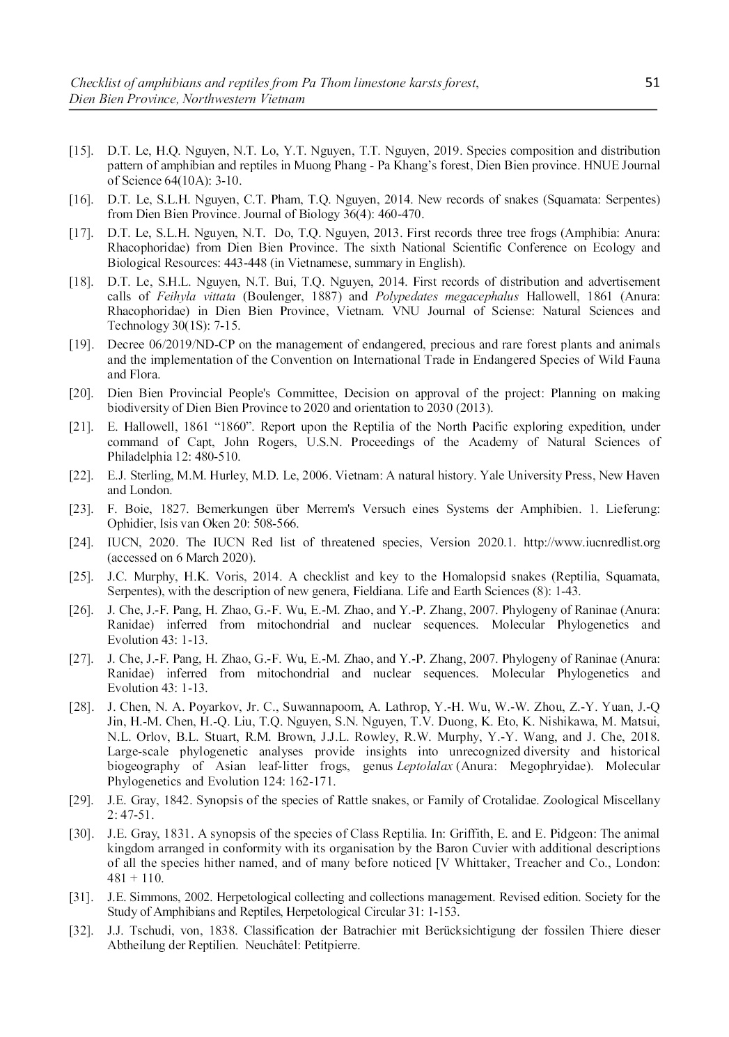 Checklist of amphibians and reptiles from pa thom limestone karsts forest, dien bien province, northwestern vietnam trang 10