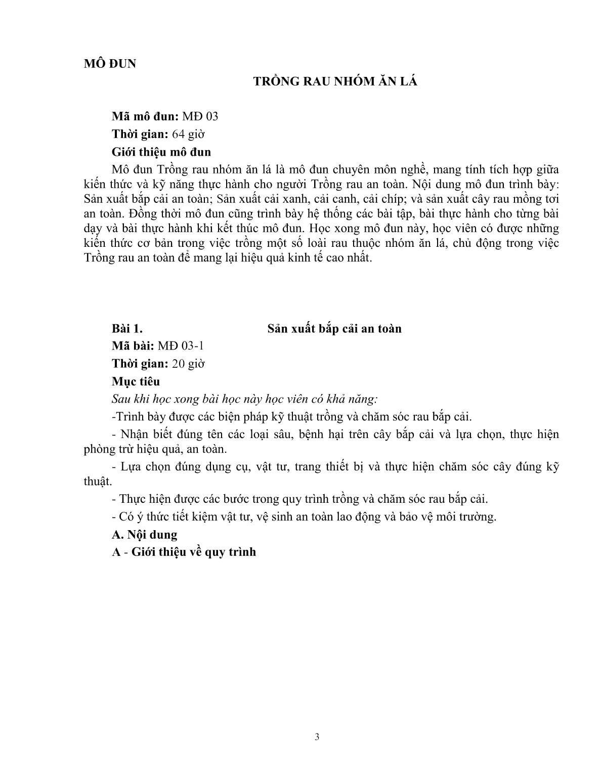 Giáo trình mô đun Trồng rau nhóm ăn lá (Trình độ: Đào tạo dưới 03 tháng) trang 4