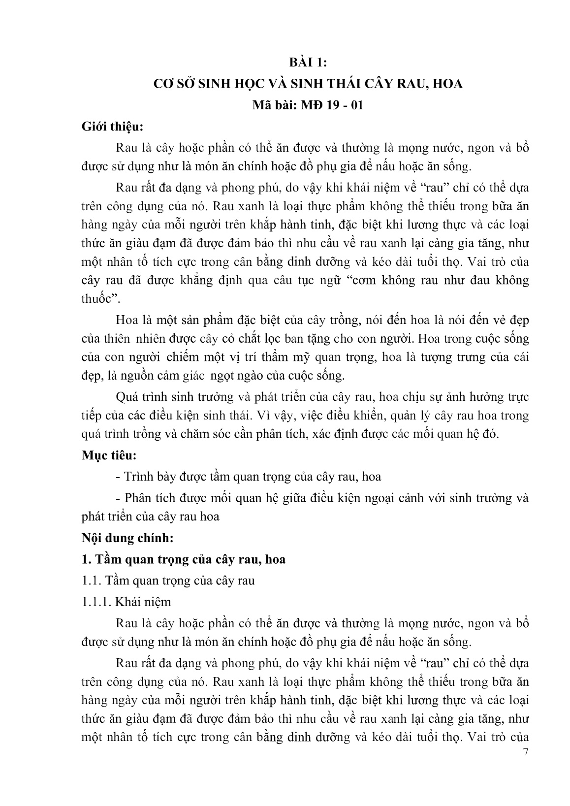 Giáo trình Kỹ thuật canh tác rau, hoa - Phần 1 (Trình độ: Cao đẳng) trang 9