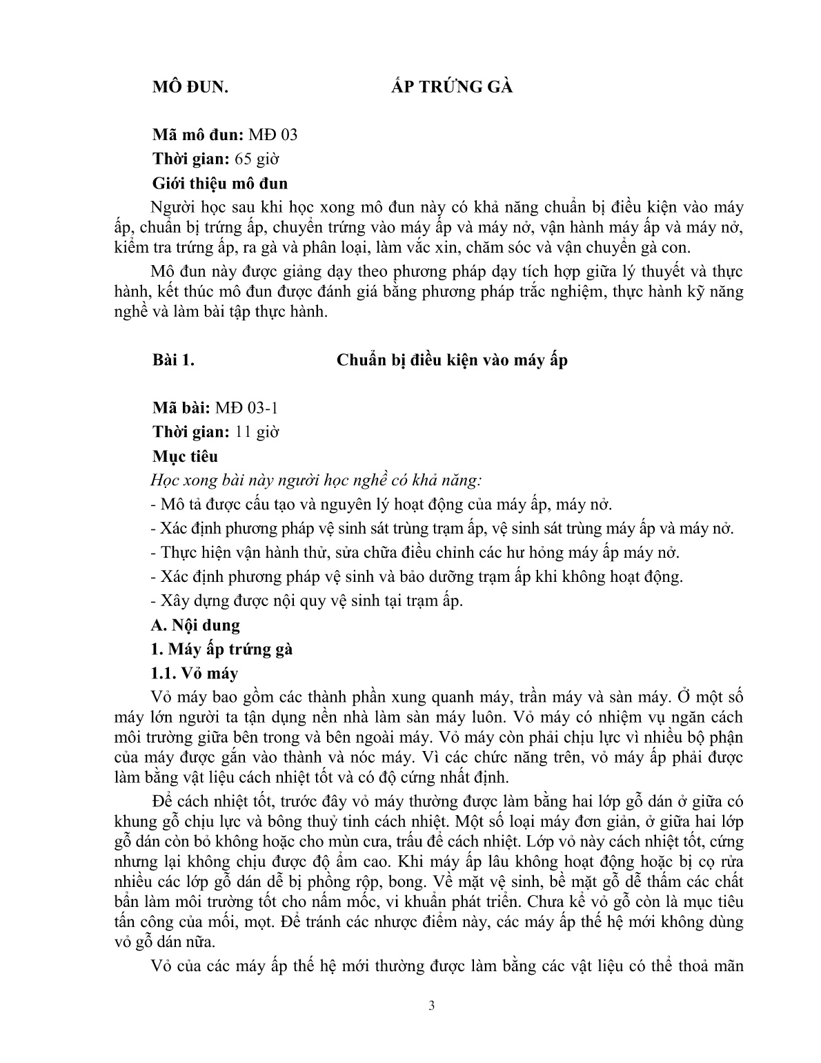 Giáo trình mô đun Ấp trứng gà (Trình độ: Đào tạo dưới 3 tháng) trang 4