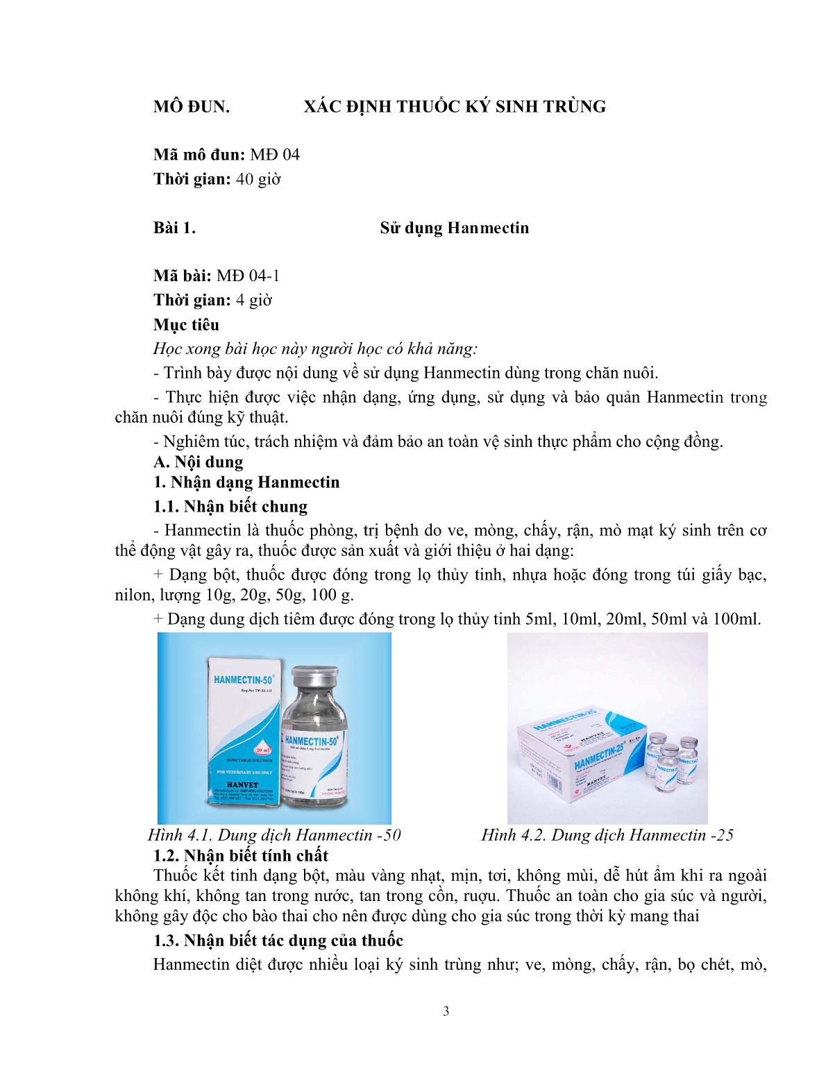 Giáo trình mô đun Xác định thuốc ký sinh trùng (Trình độ: Đào tạo dưới 3 tháng) trang 4