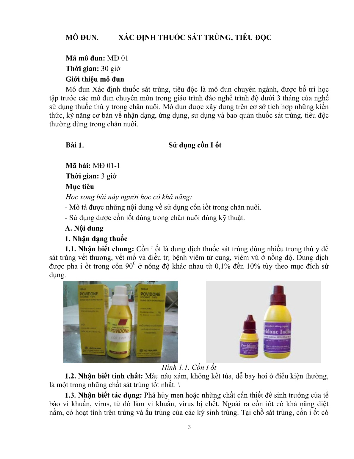 Giáo trình mô đun Xác định thuốc sát trùng, tiêu độc (Trình độ: Đào tạo dưới 03 tháng) trang 4