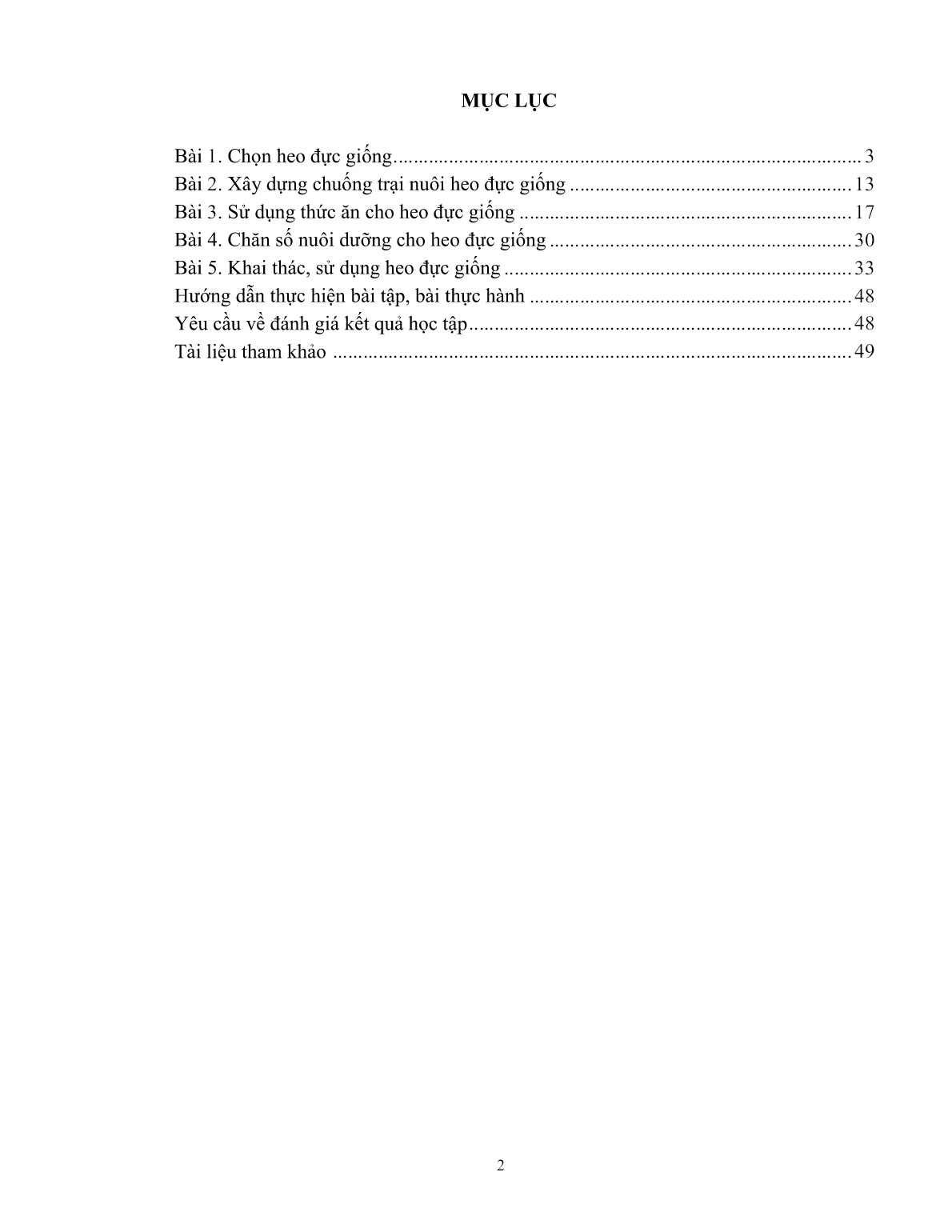 Giáo trình mô đun Chăn nuôi heo đực giống (Trình độ: Đào tạo dưới 3 tháng) trang 3