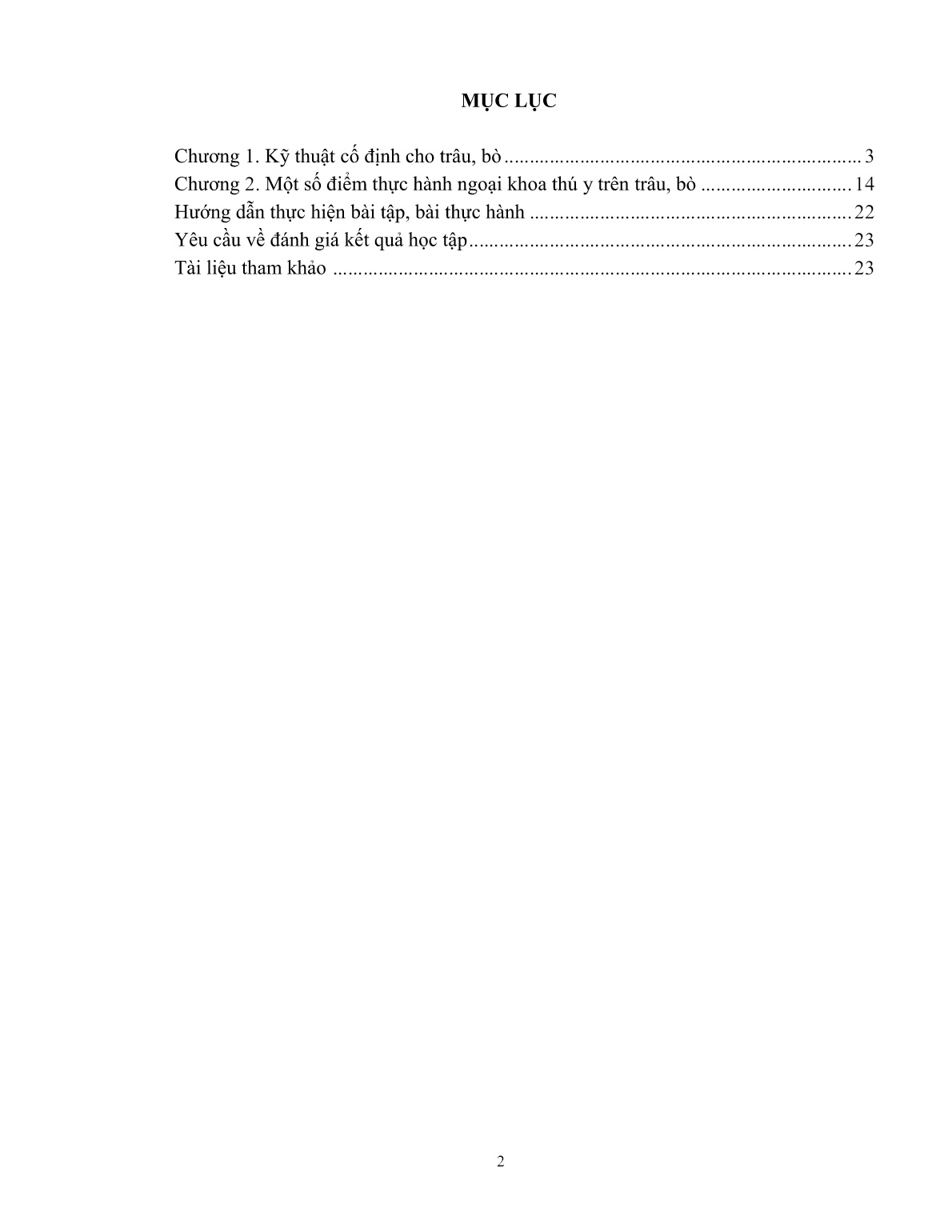 Giáo trình Kỹ thuật thực hành chăn nuôi – thú y áp dụng cho trâu, bò (Trình độ: Đào tạo dưới 3 tháng) trang 3