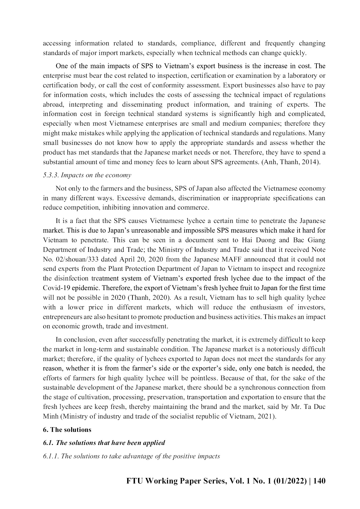 Các quy định về SPS - Kiểm dịch động thực vật Nhật Bản đối với mặt hàng vải xuất khẩu của Việt Nam: Thực trạng và giải pháp trang 10