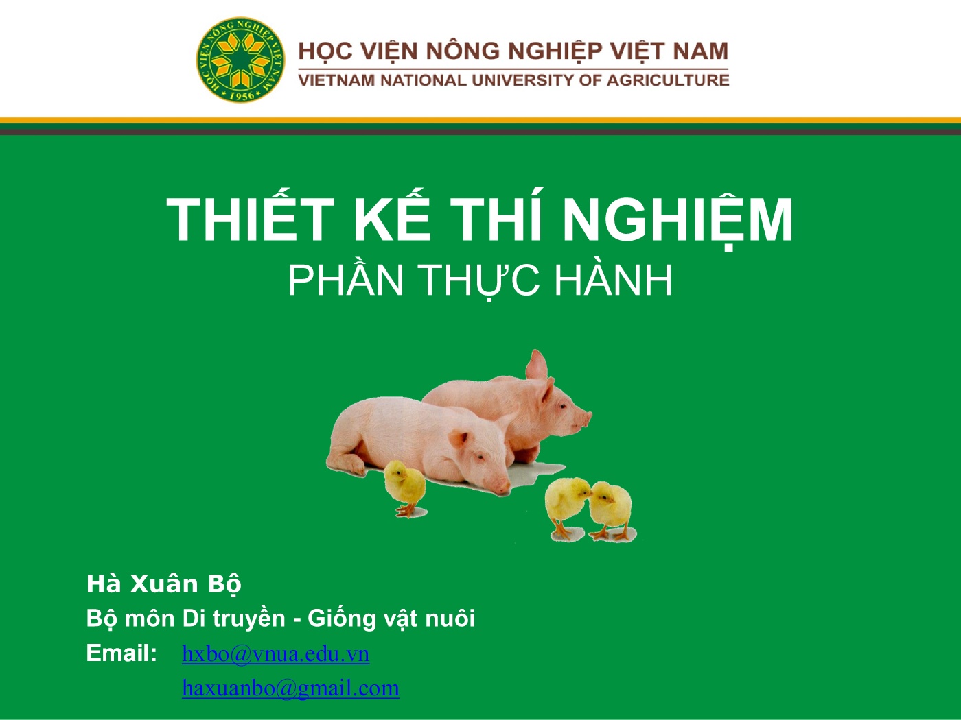 Bài giảng Thiết kế thí nghiệm (Phần thực hành) trang 1