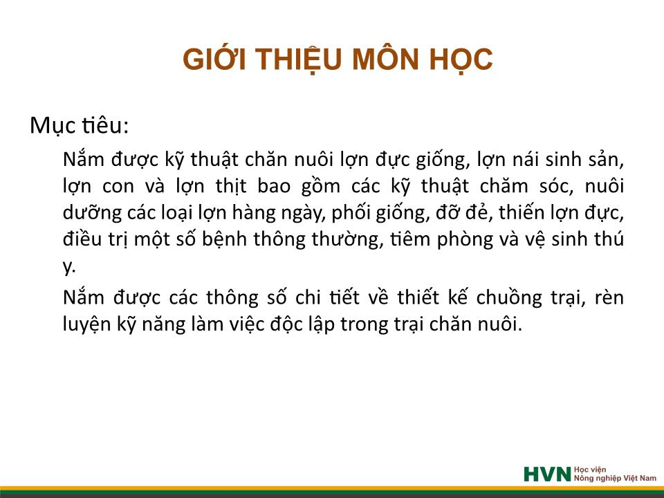 Bài giảng Rèn nghề chăn nuôi 1 trang 3