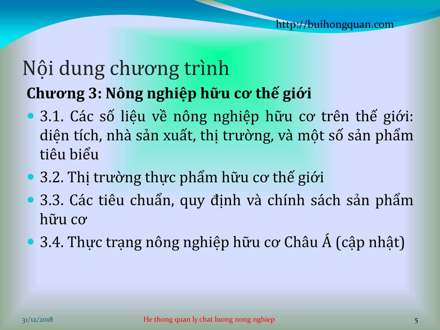 Bài giảng Hệ thống quản lý chất lượng - Chương mở đầu: Giới thiệu về các tiêu chuẩn cho ngành nông nghiệp tại Việt Nam trang 5