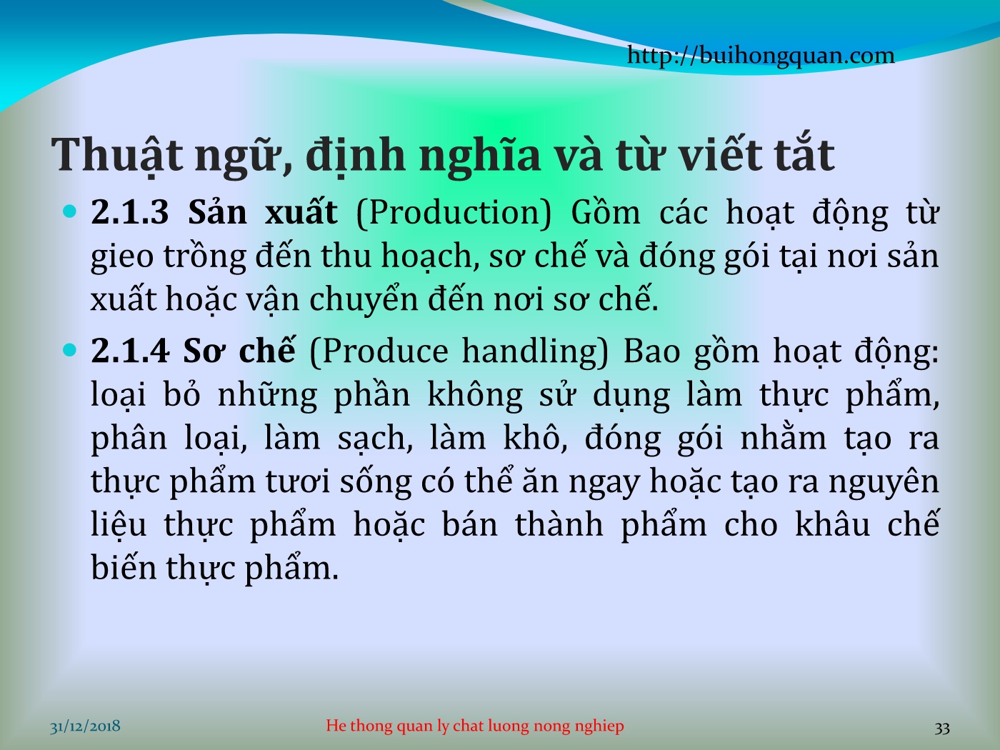 Bài giảng Hệ thống quản lý chất lượng - Chương 1: Thực hành nông nghiệp tốt tại Việt Nam (Vietgap) (Tcvn 11892-1:2017) - Phần 1: Trồng trọt trang 6