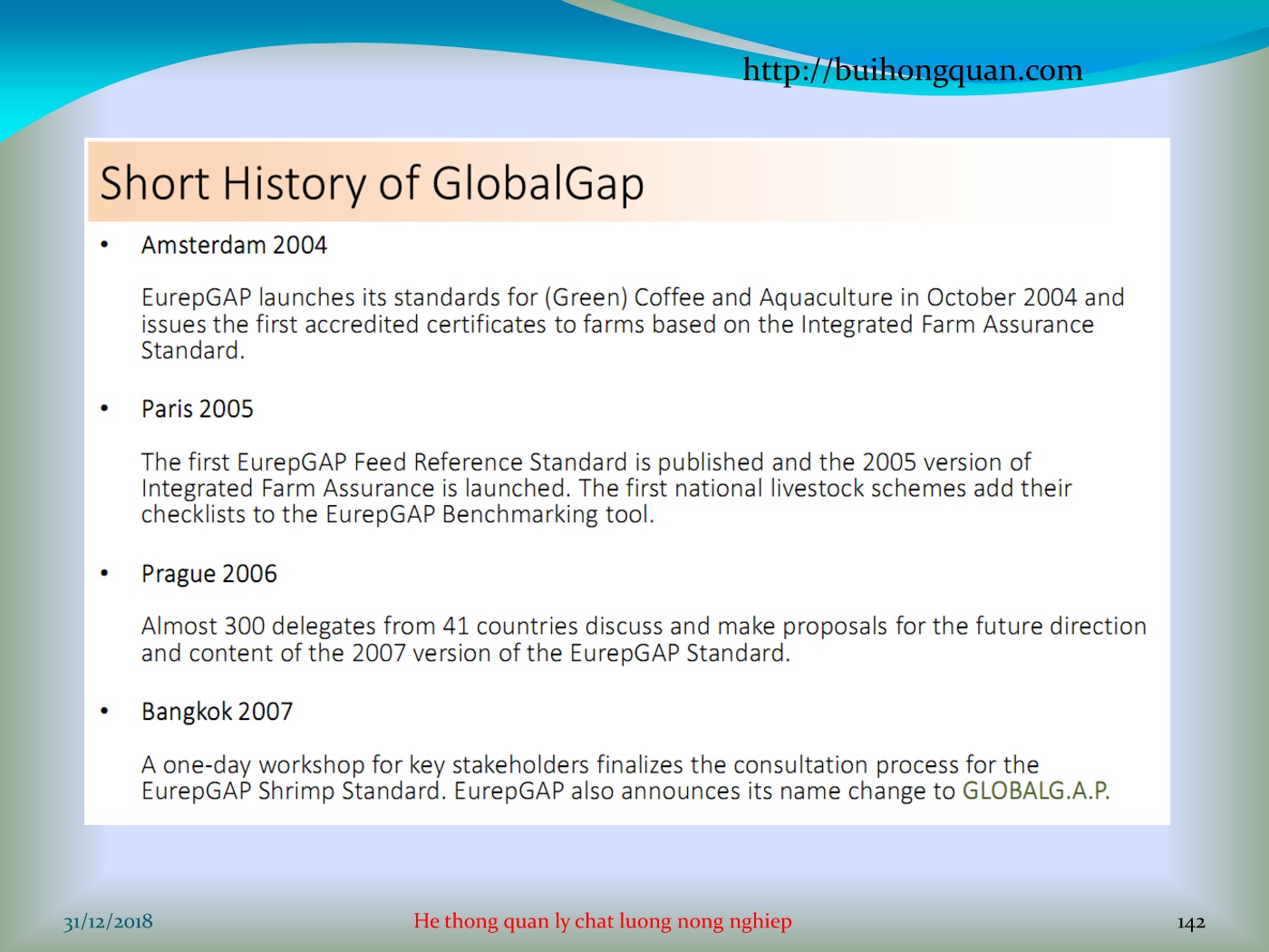 Bài giảng Hệ thống quản lý chất lượng - Chương 3: Global GAP trang 4