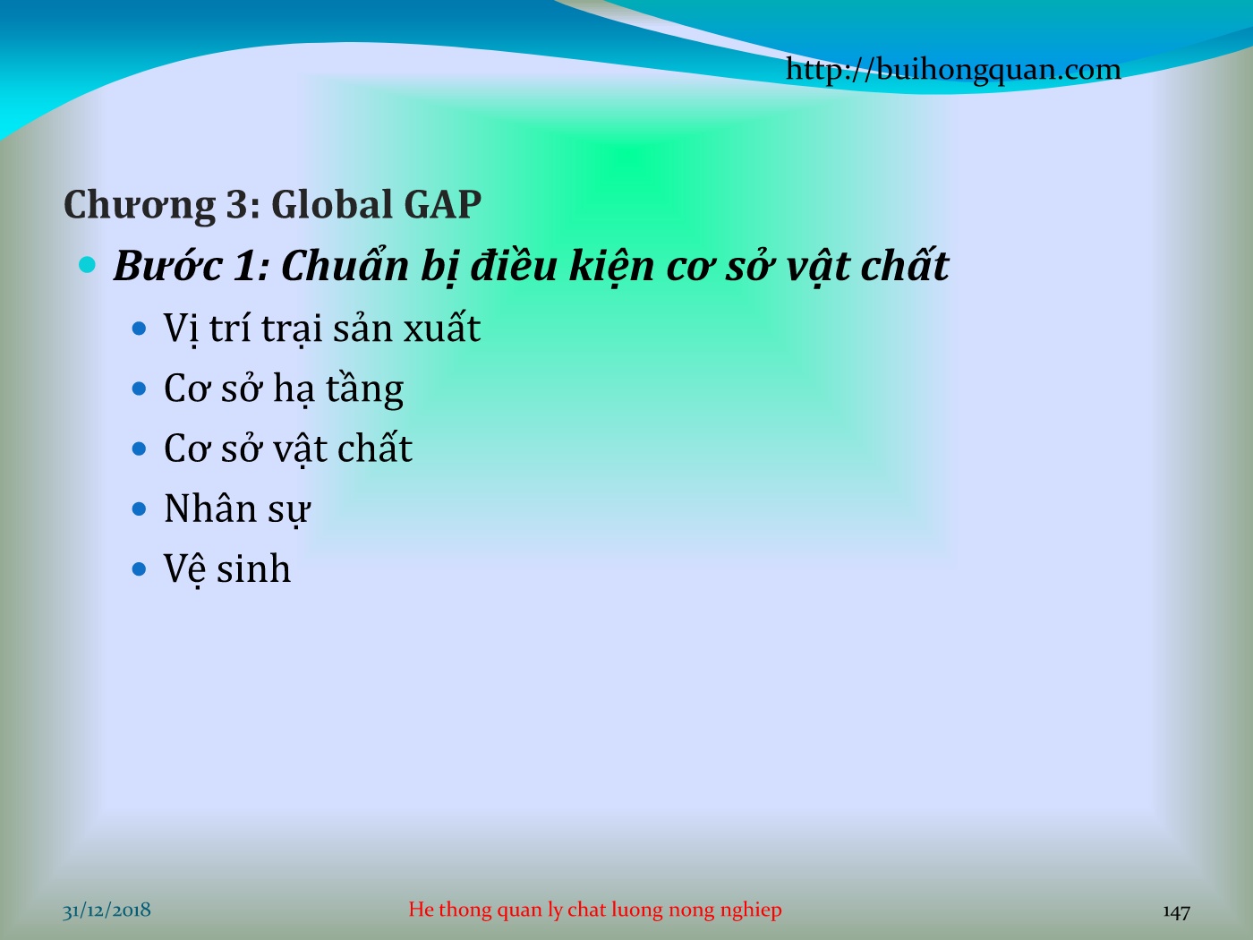 Bài giảng Hệ thống quản lý chất lượng - Chương 3: Global GAP trang 9