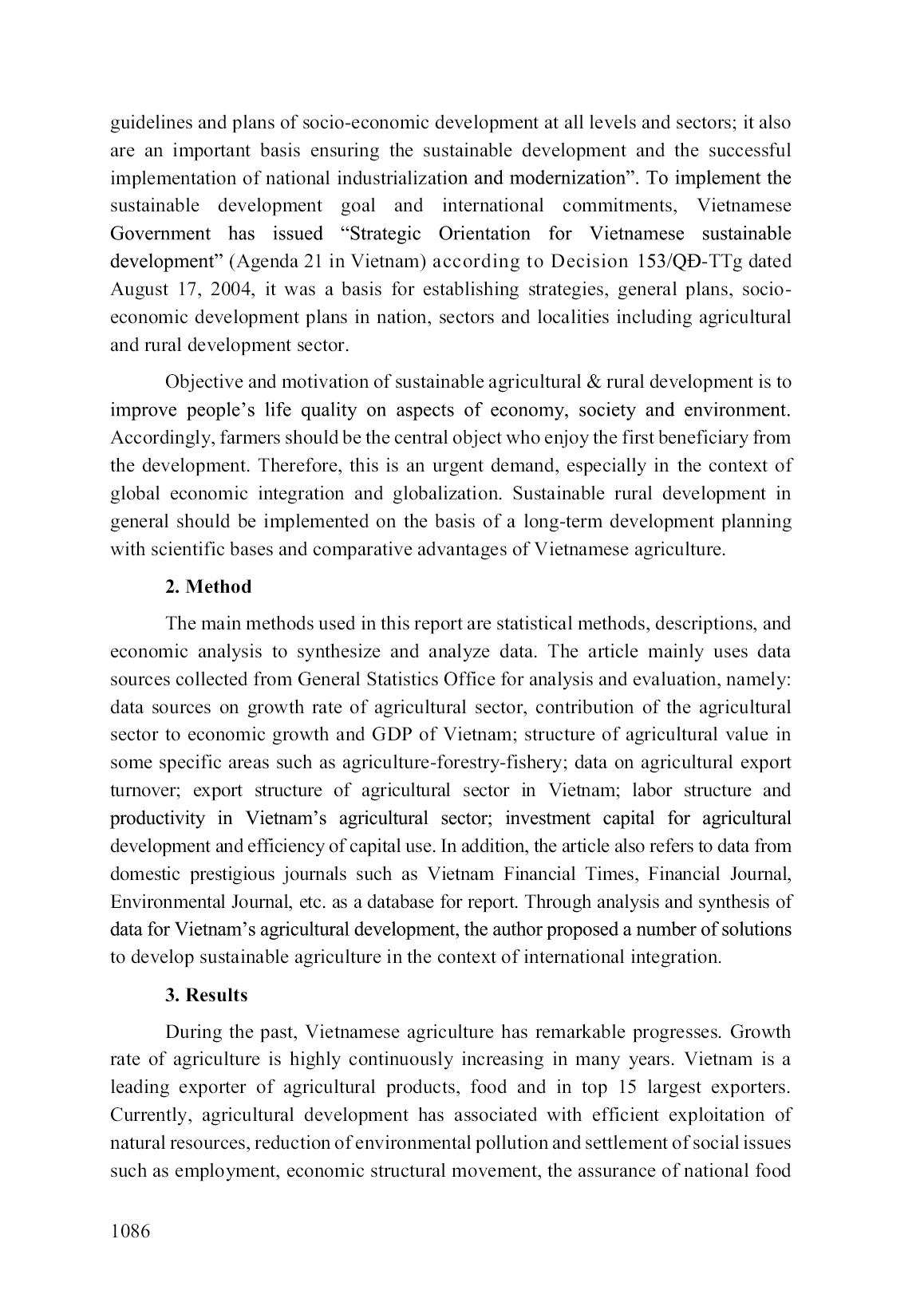 Developing the sustainable agriculture in vietnam in the context of the international integration trang 2