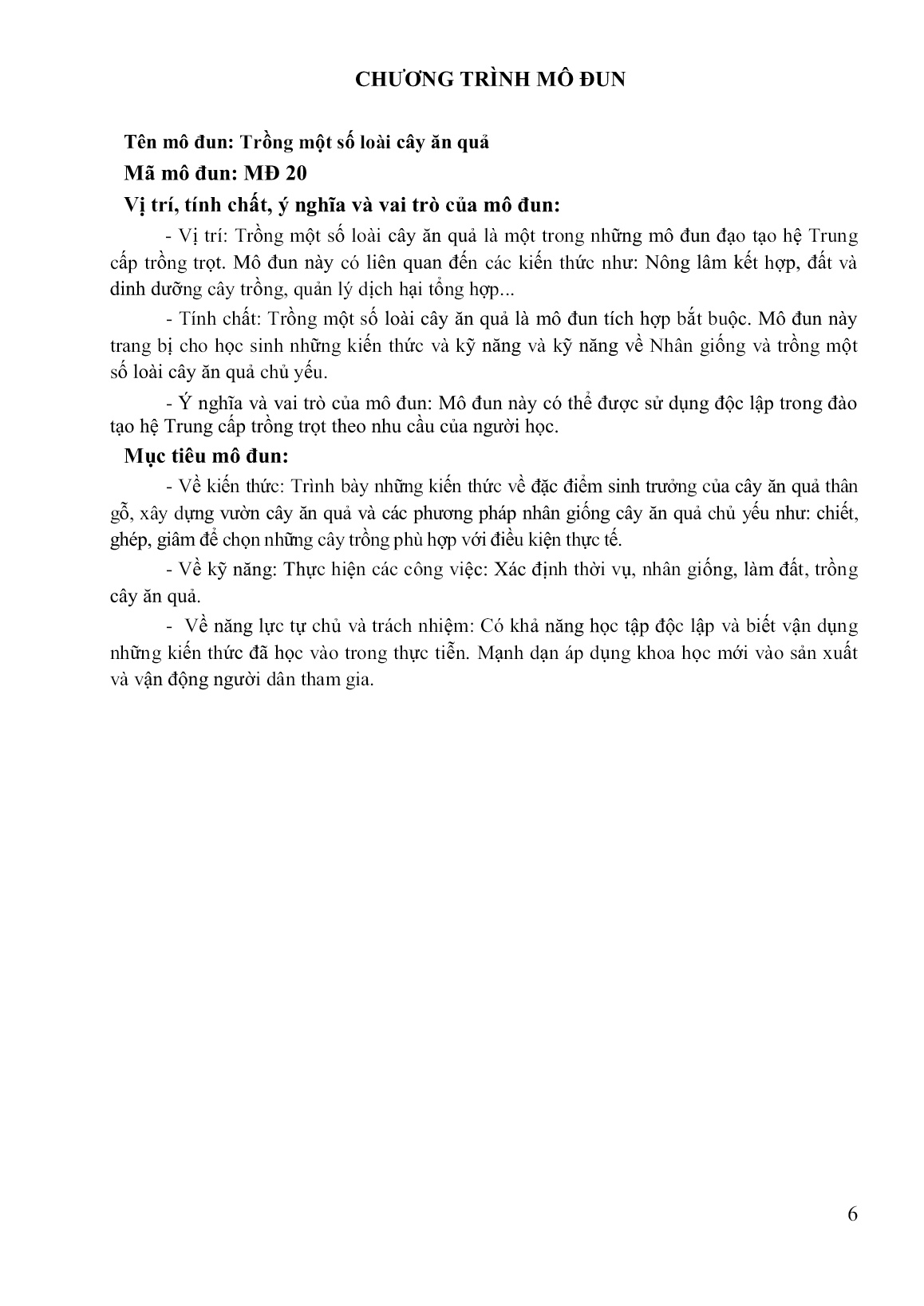Giáo trình mô đun Trồng một số loài cây ăn quả (Trình độ: Trung cấp) trang 6