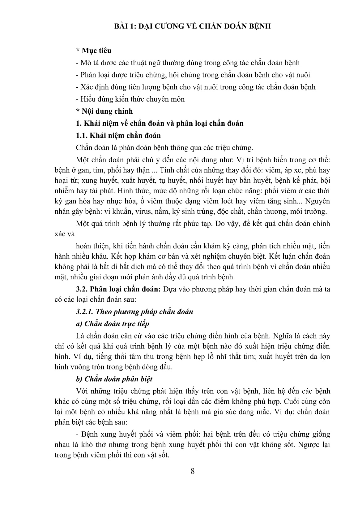 Giáo trình Chẩn đoán lâm sàng thú y (Trình độ: Cao đẳng, Trung cấp) trang 8