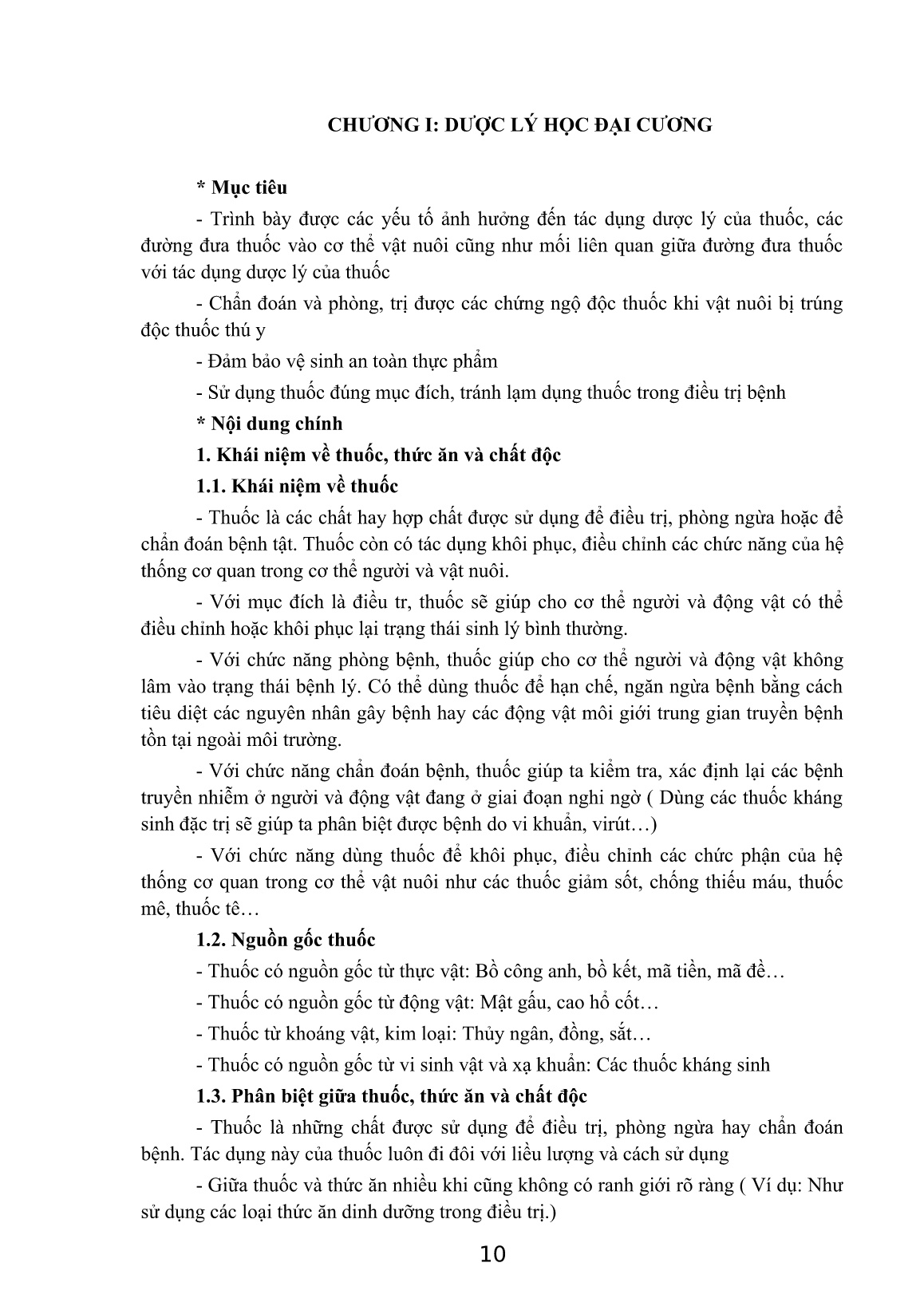 Giáo trình Dược lý thú y (Trình độ: Cao đẳng, Trung cấp) trang 10