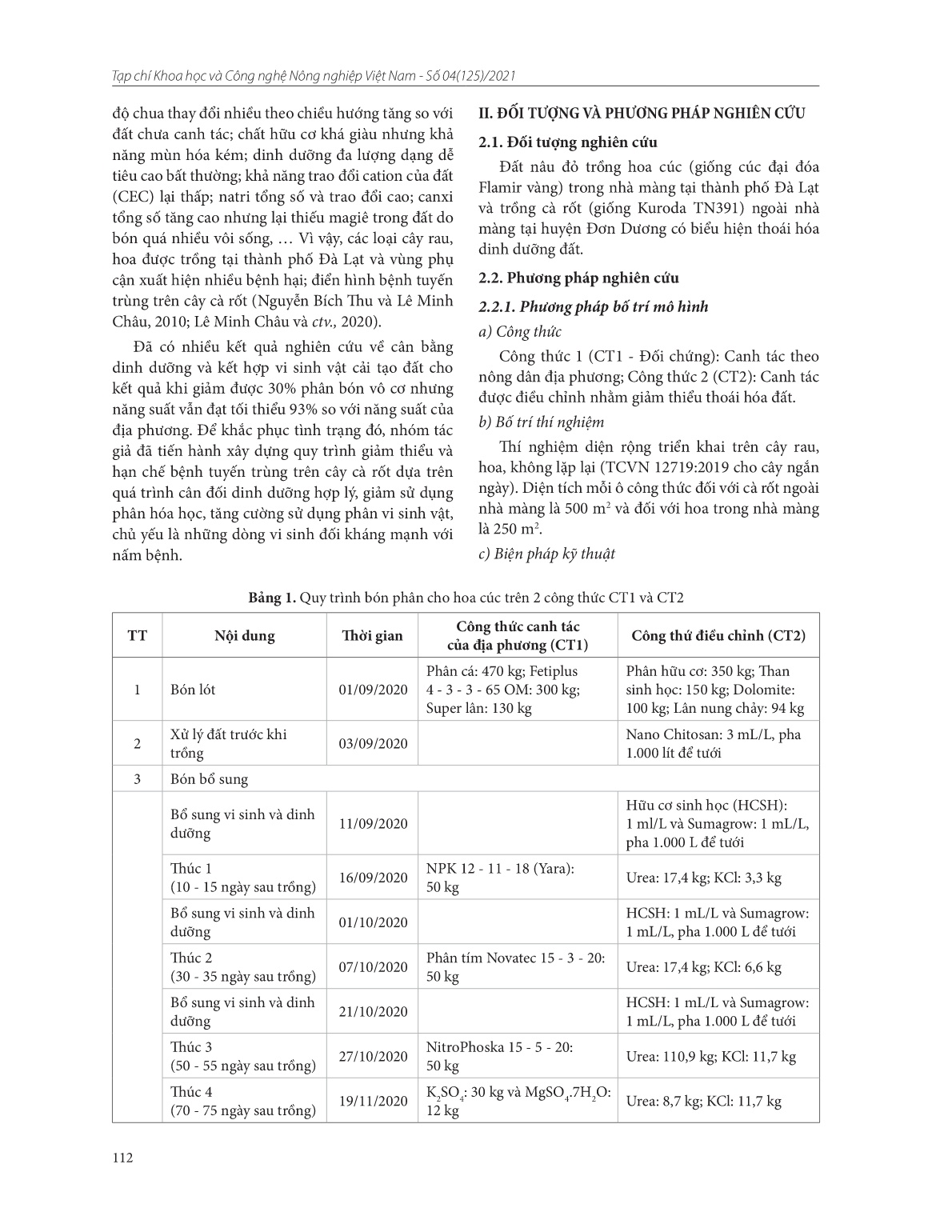 Đề xuất giải pháp kỹ thuật sử dụng vi sinh vật và liều lượng phân bón hợp lý để giảm thiểu thoái hóa đất trồng rau, hoa tỉnh Lâm Đồng trang 2