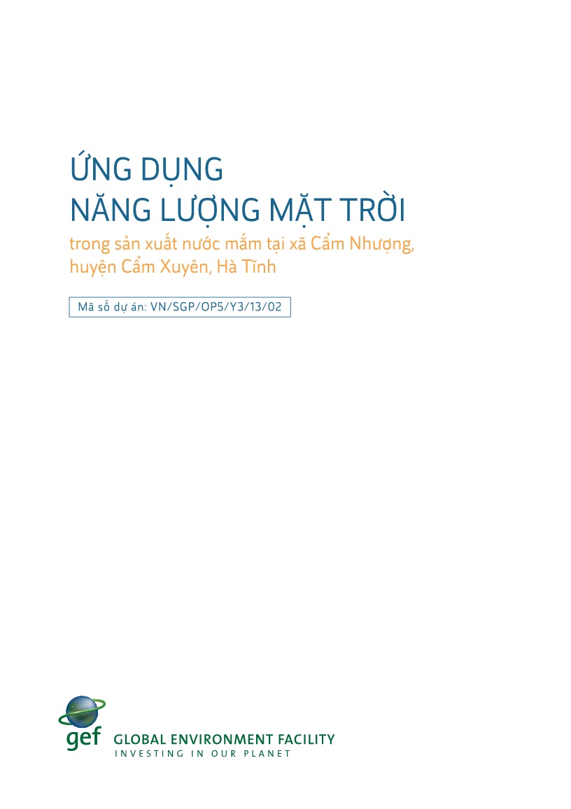 Ứng dụng năng lượng mặt trời trong sản xuất nước mắm tại xã Cẩm Nhượng, huyện Cẩm Xuyên, Hà Tĩnh trang 1