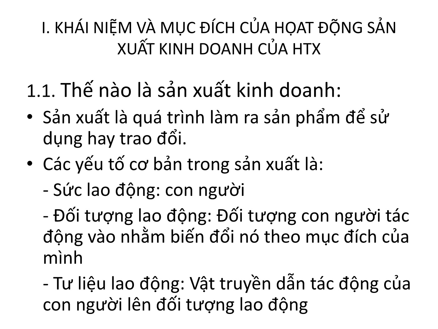 Bài giảng Hoạt động sản xuất kinh doanh của HTXNN trang 2