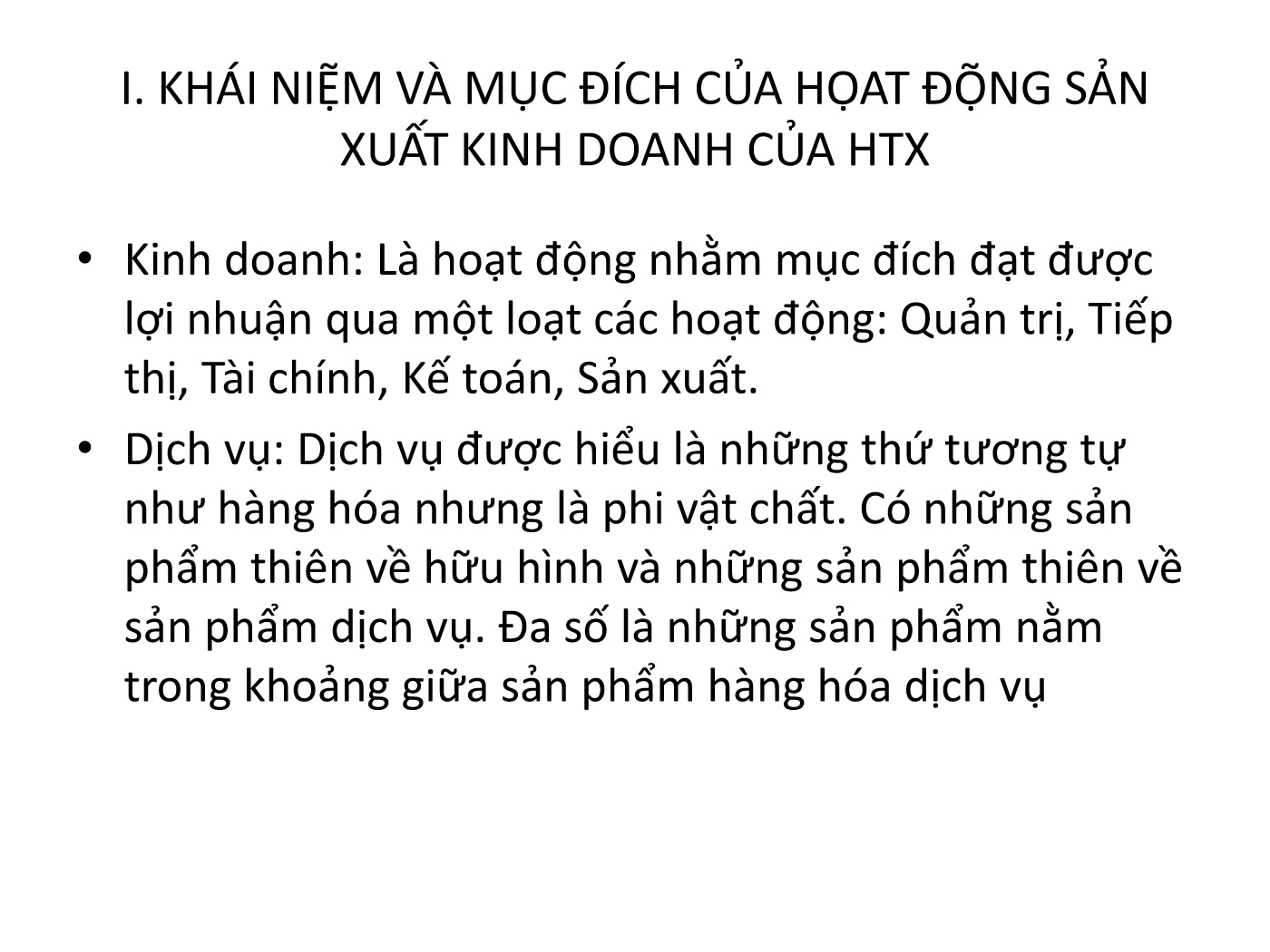 Bài giảng Hoạt động sản xuất kinh doanh của HTXNN trang 3