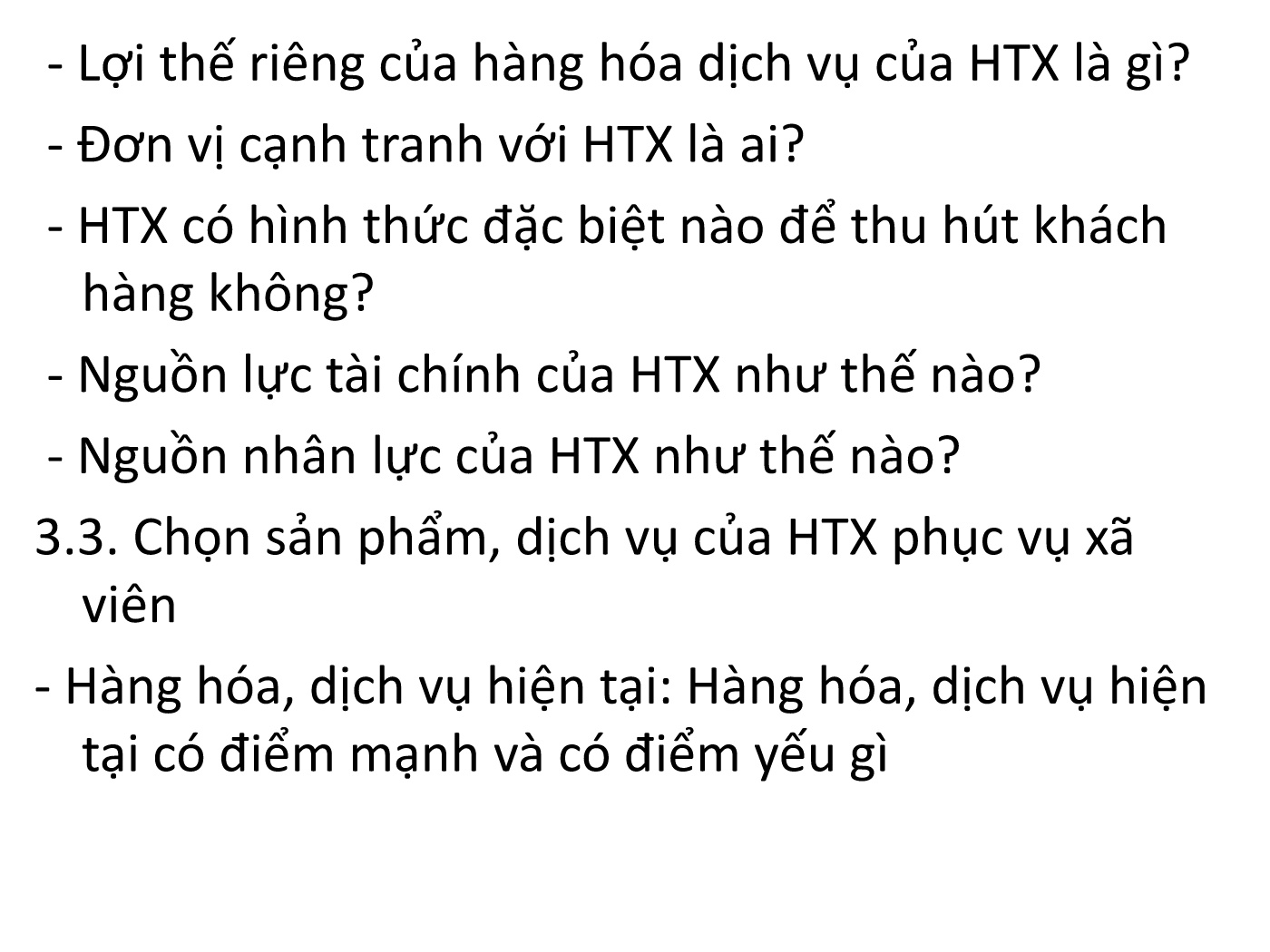 Bài giảng Hoạt động sản xuất kinh doanh của HTXNN trang 8