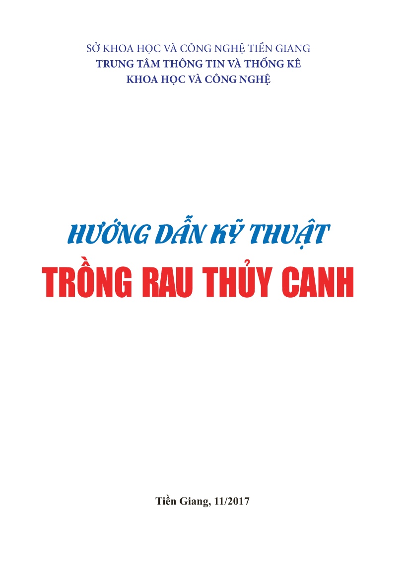 Hướng dẫn kỹ thuật trồng rau thủy canh trang 1