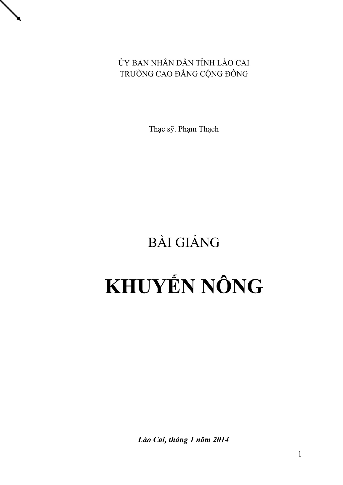 Bài giảng Khuyến nông trang 1