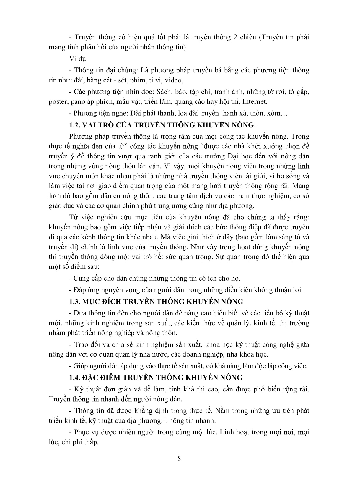 Giáo trình mô đun Truyền thông khuyến nông (Trình độ: Cao đẳng) trang 8