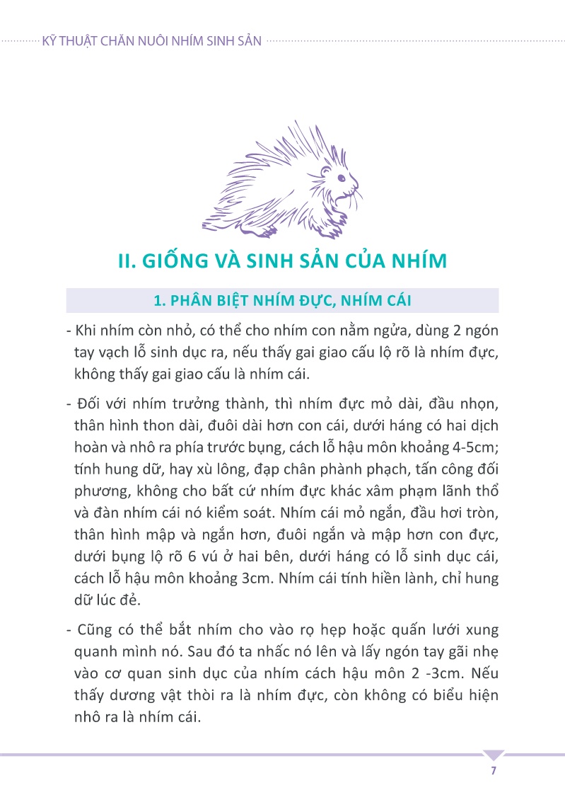 Giáo trình Kỹ thuật chăn nuôi nhím sinh sản trang 7