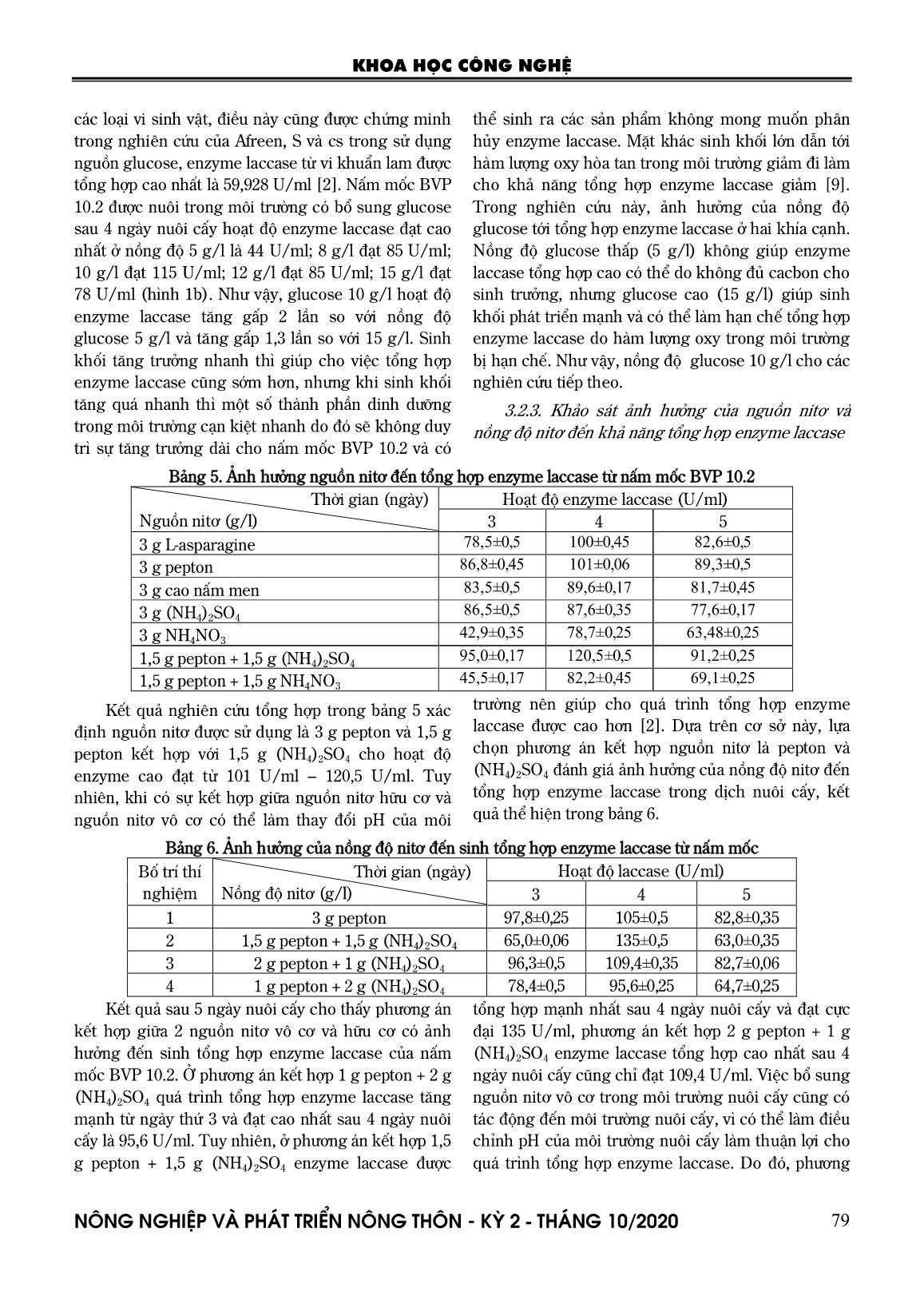 Tuyển chọn, xác định điều kiện phù hợp và tối ưu hóa điều kiện sinh tổng hợp enzyme laccase của chủng bvp 10.2 trang 6