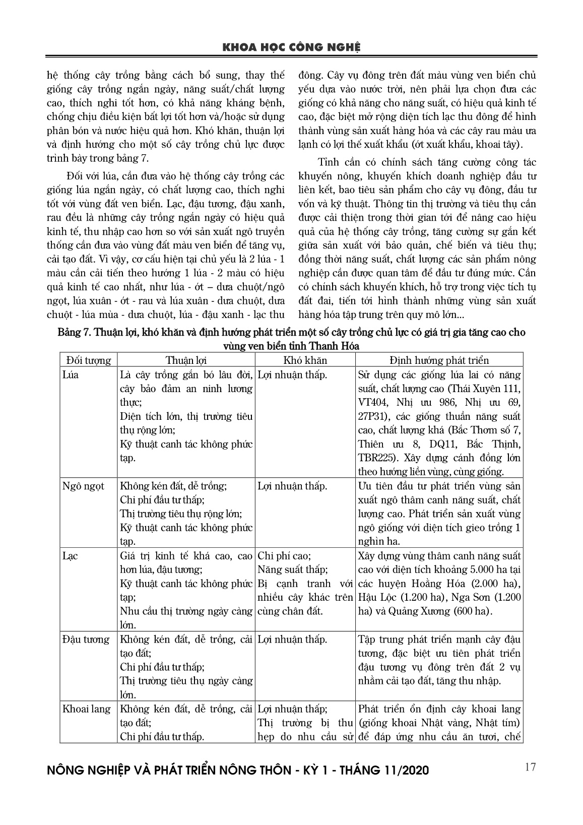 Hiện trạng và định hướng hệ thống cây trồng theo hướng nâng cao giá trị và phát triển bền vững trên vùng đất ven biển tỉnh Thanh Hóa trang 8