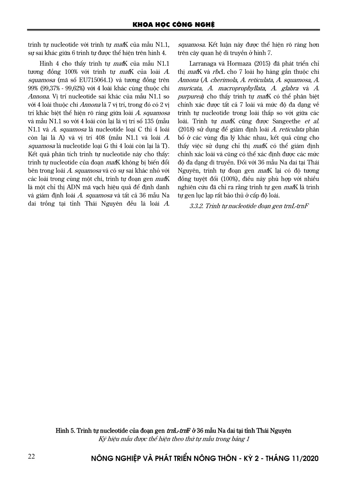 Nghiên cứu xác định một số trình tự ADN mã vạch phục vụ công tác phân loại và nhận dạng các giống na dai (annona squamosa) tại Thái Nguyên trang 6