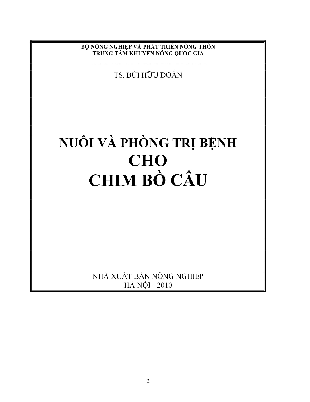 Tài liệu Nuôi và phòng trị bệnh cho chim bồ câu trang 2