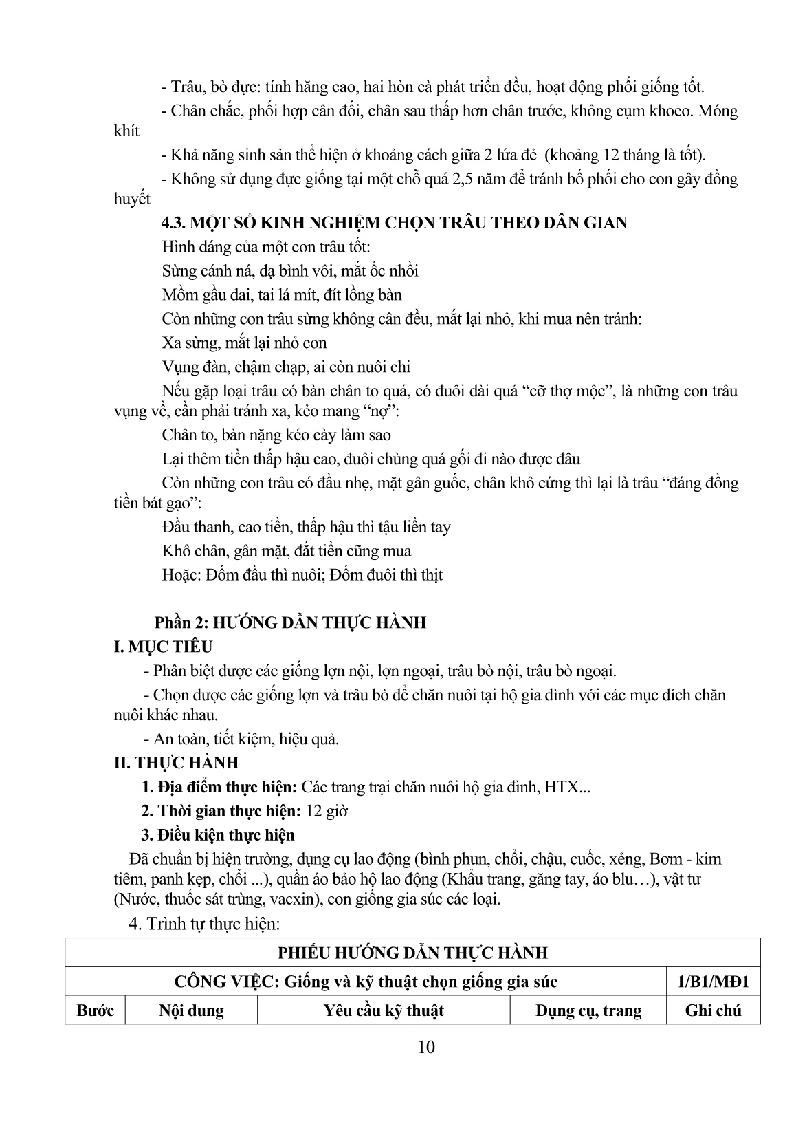 Giáo trình Chăn nuôi gia súc, gia cầm (Trình độ: Sơ cấp nghề) trang 10