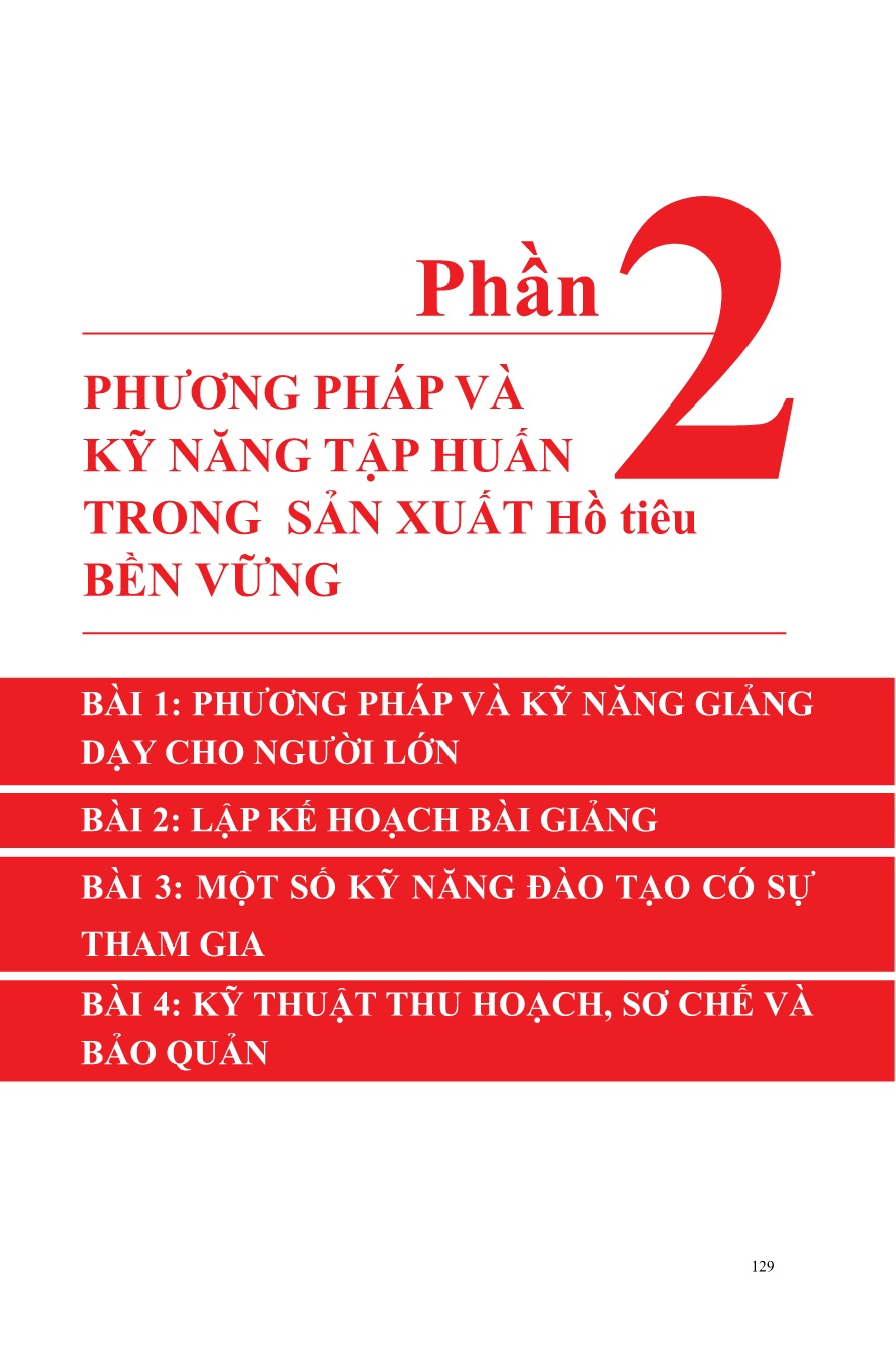 Phương pháp và kỹ năng tập huấn trong sản xuất hồ tiêu bền vững trang 1