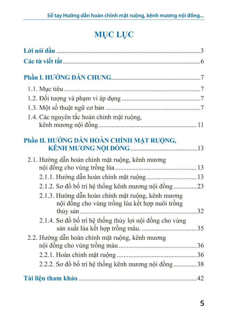 Sổ tay Hướng dẫn hoàn chỉnh mặt ruộng, kênh mương nội đồng cho vùng Đồng bằng sông Hồng trang 6