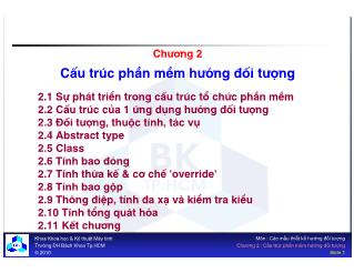 Bài giảng Phát triển phần mềm - Chương 2: Cấu trúc phần mềm hướng đối tượng