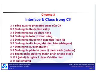 Bài giảng Phát triển phần mềm - Chương 3: Interface và Class trong C