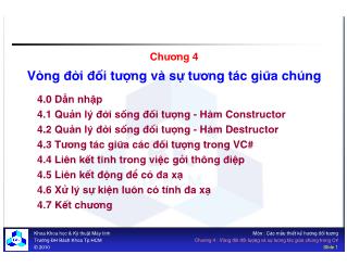 Bài giảng Phát triển phần mềm - Chương 4: Vòng đời đối tượng và sự tương tác giữa chúng