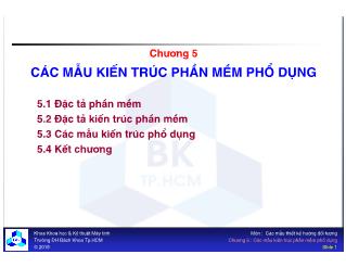 Bài giảng Phát triển phần mềm - Chương 5: Các mẫu kiến trúc phần mềm phổ dụng