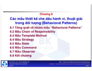 Bài giảng Phát triển phần mềm - Chương 8: Các mẫu thiết kế che dấu hành vi, thuật giải trong đối tượng