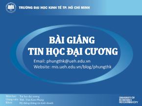 Bài giảng Tin học đại cương - Phần 4: Microsoft Excel 2010