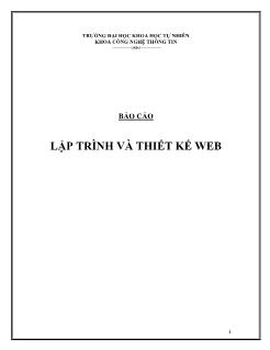 Báo cáo môn Lập trình và thiết kế Web