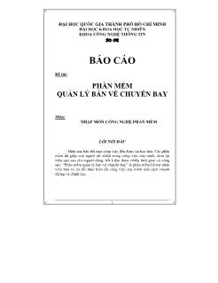 Báo cáo Phần mềm quản lý bán vé chuyến bay