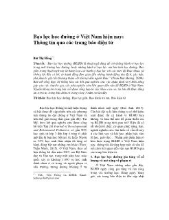 Bạo lực học đường ở Việt Nam hiện nay: Thông tin qua các trang báo điện tử