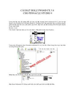 Cài đặt Hollywood FX 5.0 cho Pinnacle Studio 9